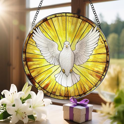8'' Dove Stained Glass Suncatcher