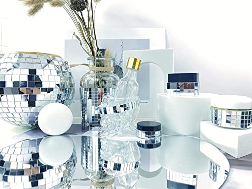 Real Glass Silver Mirrors Mosaic Tiles Sticker for Craft Square Glass Tiles Self Adhesive