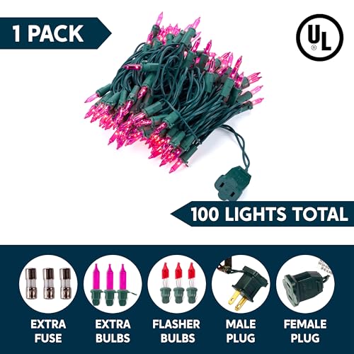 Pink Christmas String Lights (100 Count)