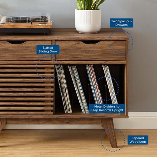 Render Mid Century Modern Vinyl Record Storage Display Cabinet