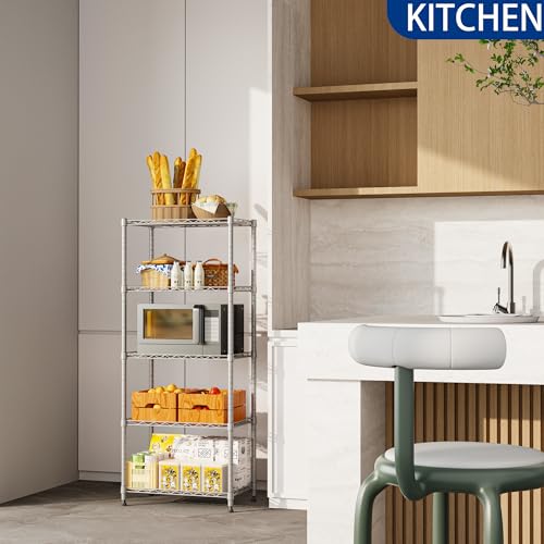 5 Wire Shelving Metal Storage Rack Adjustable Shelves
