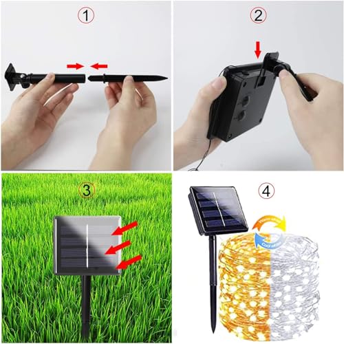 Solar Christmas String Lights Outdoor 2Pack 200LED (2 Count)
