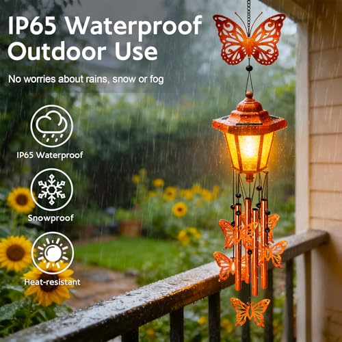 Butterfly Solar Wind Chimes for Outside