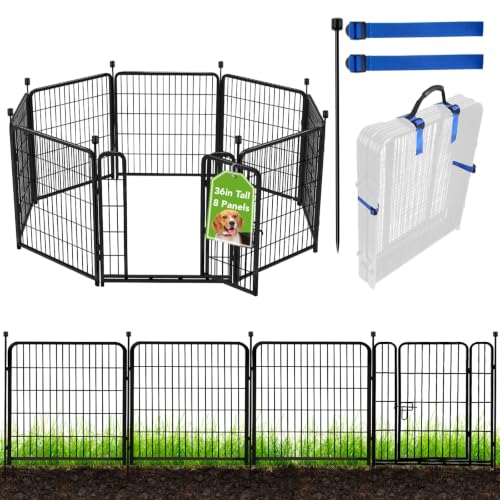 Metal Garden Fence with Gate (54 Sq Ft)