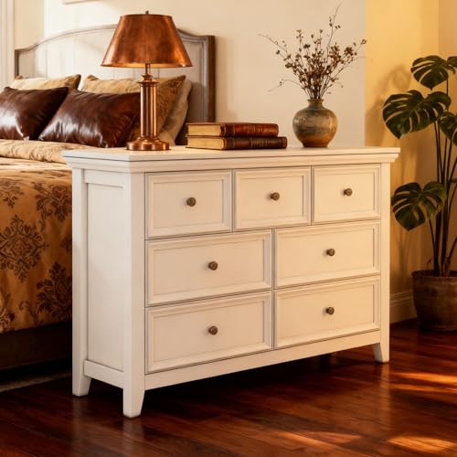 White 7 Drawer Dresser