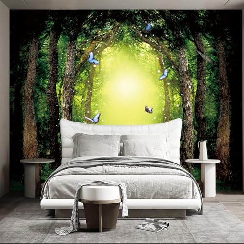 Classy Dream Butterfly Forest Tree Wallpaper for Bedroom Jungle Woodland wall Mural Living Room Large Woods Adhesive Fabric decorr