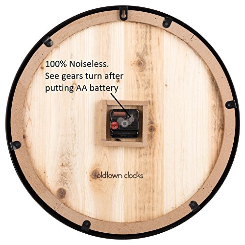 Oldtown Farmhouse Metal & Solid Wood Noiseless Wall Clock