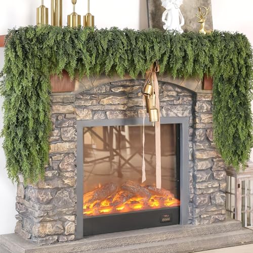 Lifelike Touch Artificial Christmas Cedar Garland for Mantle (6 Foot)