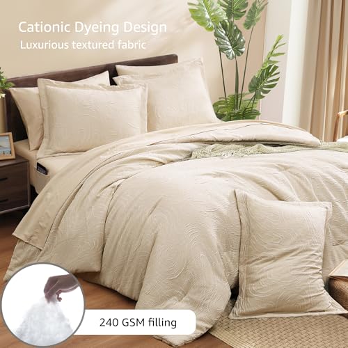 Queen Comforter Set 7 Pieces Birch Marble Bed in a Bag