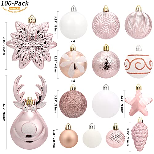 100 Pack Various Shatterproof Christmas Balls (100 Count)