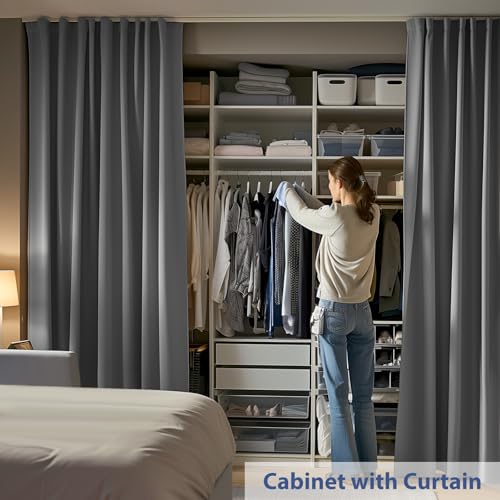 Room Divider Ceiling Mounted Curtains Track Sets Extra Wide Blackout Curtain Flexible Tracks for Bedroom Privacy Partition Separator