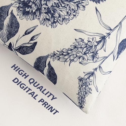 Set of 2 Linen Floral Vintage Throw Pillow Covers Neutral Accent Print Decorative Cozy Cushion Covers Farmhouse Boho Home Decor for Sofa Chair Couch Bed Living Room