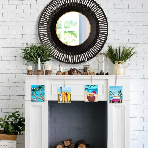 10 Pieces Large Summer Unfinished Wood Crafts to Paint for Adults