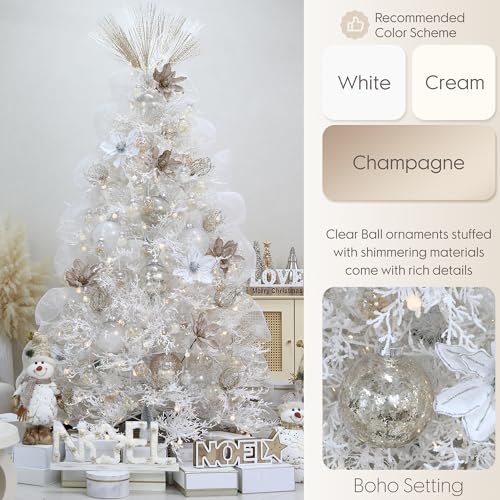 25 Pack Assorted Clear Christmas Ball Ornaments (25 Count)