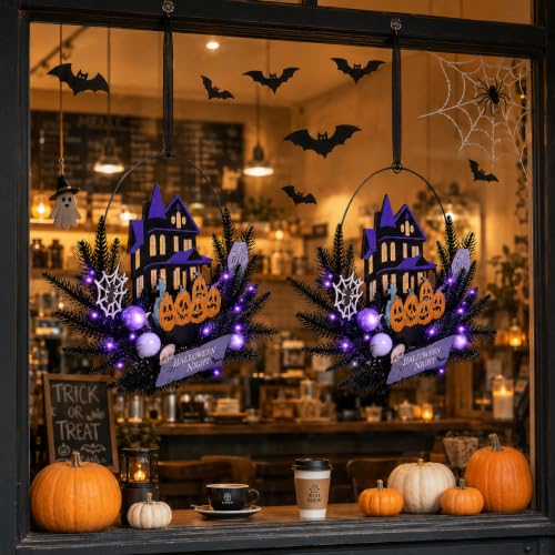 Halloween Wreath with Lights