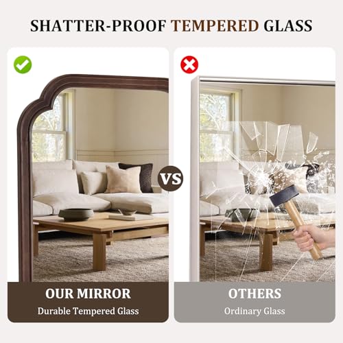 28" x 40" Wood Bathroom Mirror for Wall Mounted