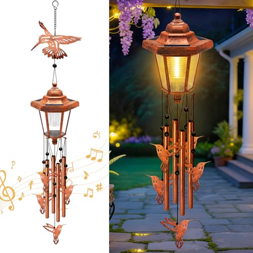 Large Solar Hummingbird Wind Chimes