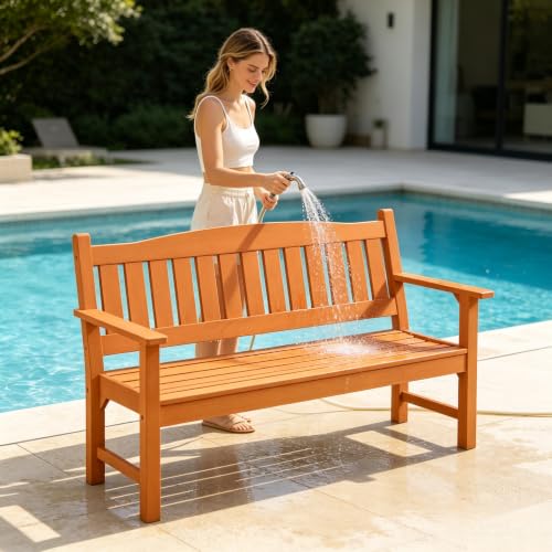 3 Person Poly Lumber Outdoor Bench Weatherproof