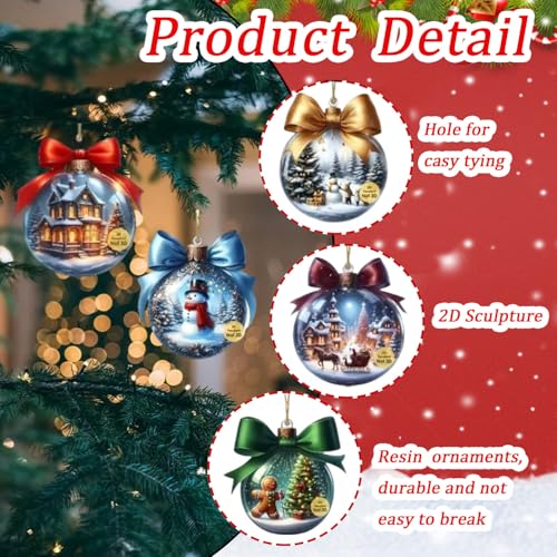 Mtruil Colourful Xmas Ball Shape Christmas Tree Hanging Ornaments 12 Pcs