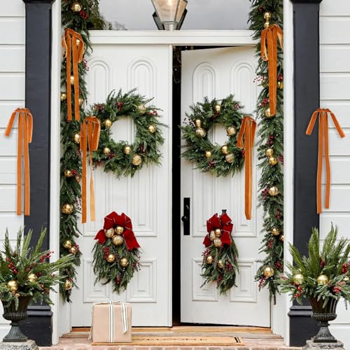 10 Pcs Long Velvet Bows Ornaments