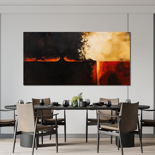 Abstract Wall Art Prints For Bedroom 24" x 48" Black Red Wall Art Decor