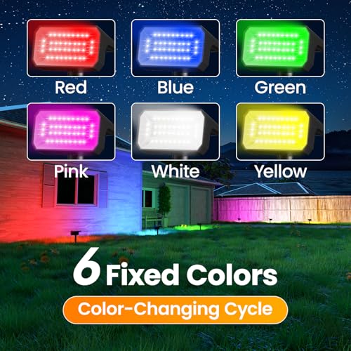 Color Changing Solar Spot Lights Outdoor 10 Pack (10 Count)