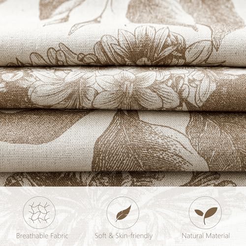 Set of 2 Linen Floral Throw Pillow Covers Vintage Accent Print Decorative Cushion Covers Farmhouse Boho Home Decor for Sofa Chair Couch Bedroom Living Room (2 Count)