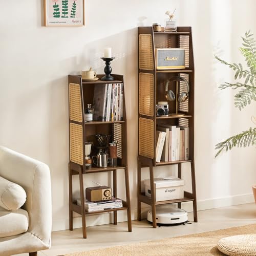 Bamboo Rattan Bookcase with Cabinet (3 Count)