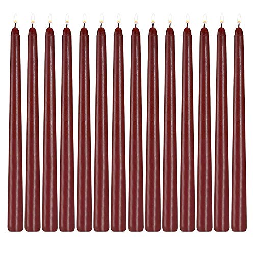 14 Pack Dark Red Taper Candles 12 Inch Tall 3 (14 Count)