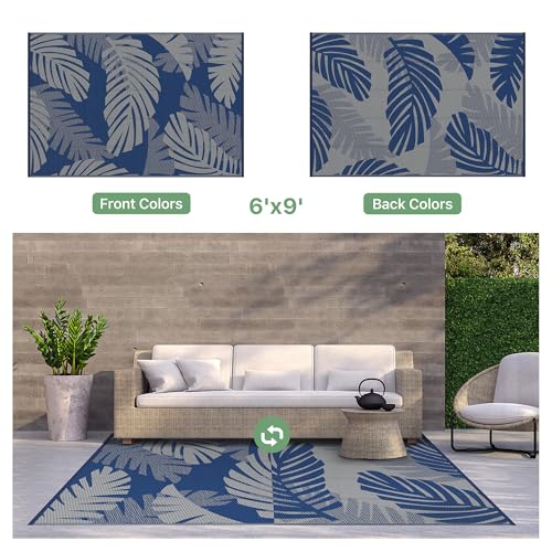 Outdoor Rug Waterproof Plastic Rugs for Patio (54 Sq Ft)