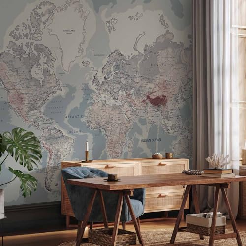 Premium Wall Mural World Map 118x83 in (6 Count)