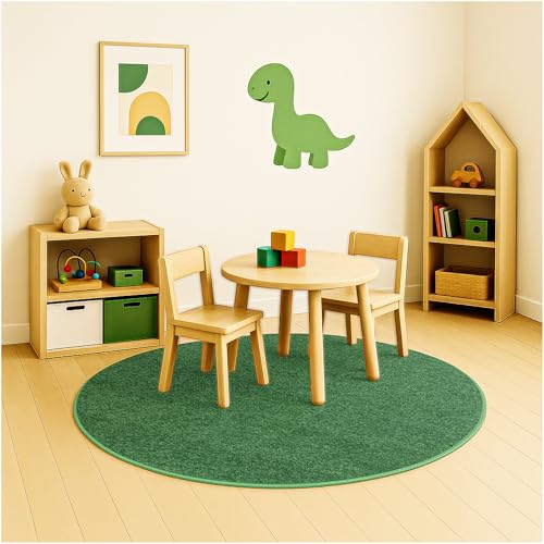 Soft & Colorful 6' Round Kids Classroom Area Rug