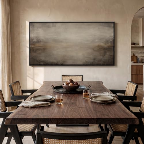 Large Framed Brown Abstract Wall Art for Living Room