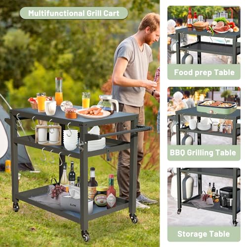 Domi 3 Shelf Outdoor Grill Table