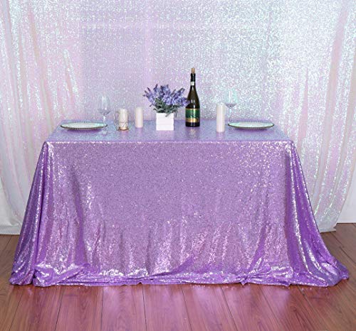 Sequin Tablecloth 60x120 Inch Lavender for Wedding Party