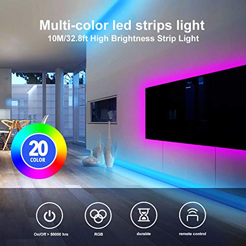 Led Strip Lights 32.8 ft RGB Color Changing Lights Strip for Bedroom (32.8 Feet)