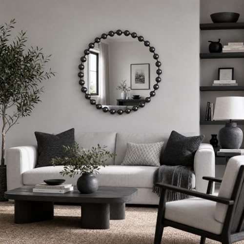 36 inch Black Round Mirror