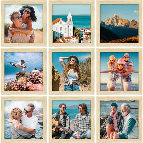 8x8 Picture Frames Set of 9 for Wall or Tabletop Display (9 Count)