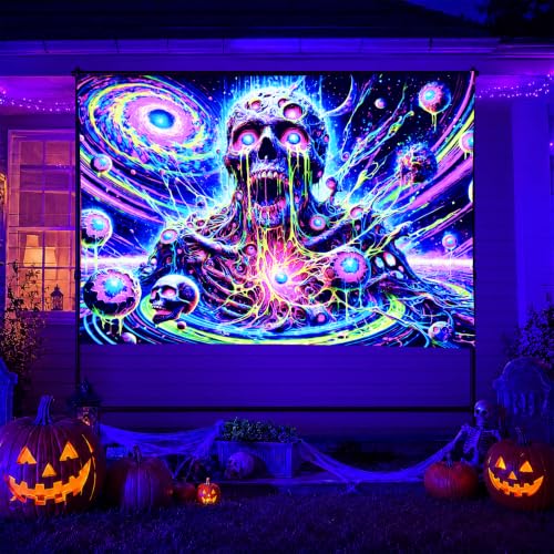 Blacklight Tapestry Galaxy Planet Room Wall Art 78 x 59 Inch
