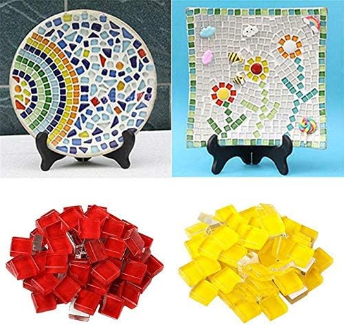 BestTeam Craft Material Mosaic Tile, Micro Glass Tiny Mini Mosaic Tile DIY Hobbies Children Handmade Crystal Free Stone Craft Material Creativity 300g (Black)