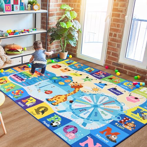 BENRON 5x7 Playroom Rug for Kids Washable