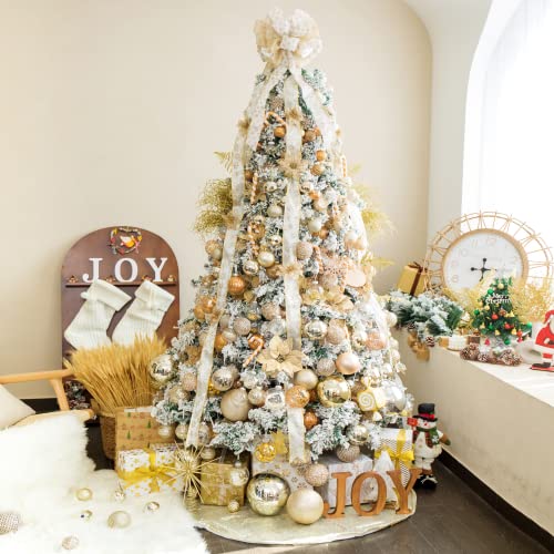 24ct Champagne Christmas Ornaments for Tree Decorations (24 Count)