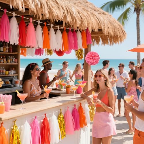 Shiny Tassel Garland Tissue Paper Tassel Banner