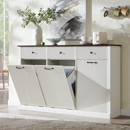 Triple Tilt Out Trash Can Cabinet