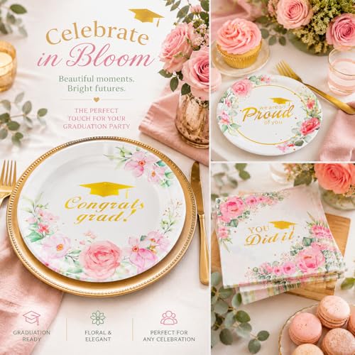 150Pcs 2025 Graduation Paper Plates and Napkins Party Supplies (150 Count)