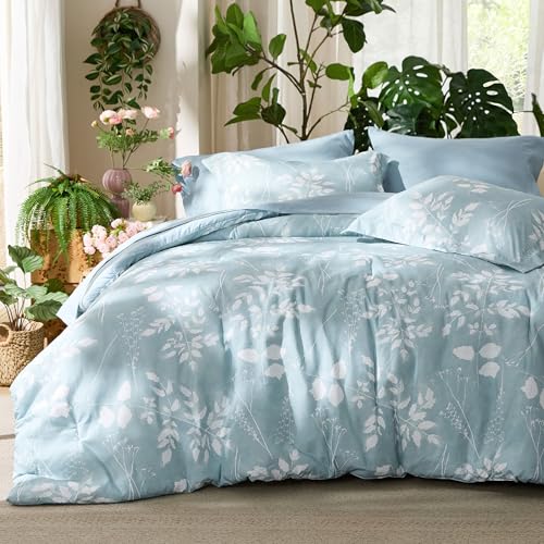 Floral Sky Blue Comforter Set