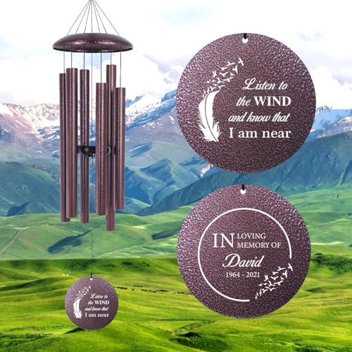 36" Large Deep Tone Personalized Sympathy Wind Chimes