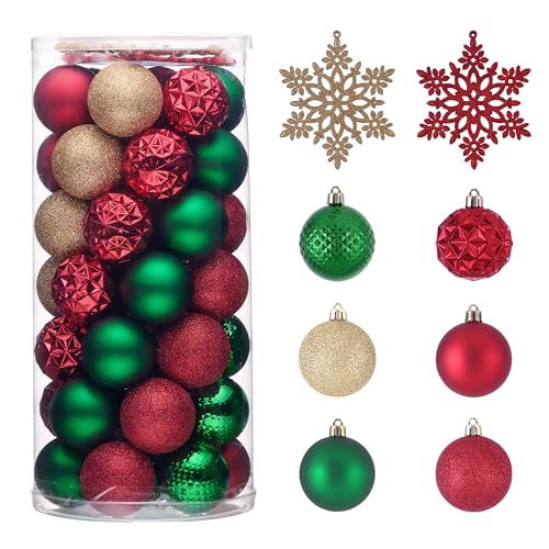50ct Christmas Tree Decorations Ball Ornaments 2.36 Inches (50 Count)