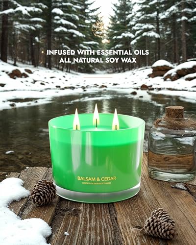 Luxury Candle Balsam & Cedar Scented (12 Ounce)