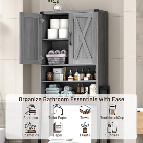 Metal Frame Over The Toilet Storage Cabinet
